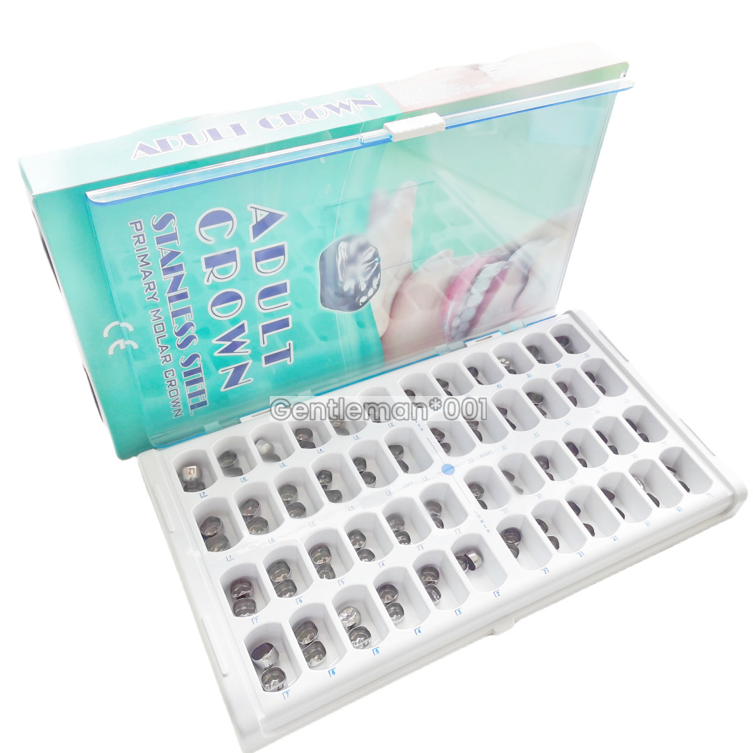 24Sizes Dental Primary Molar Teeth Crown Stainless Steel For Adult Temporary