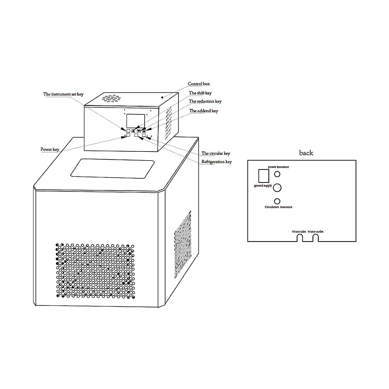 -20℃~100℃ 10L Lab Water Bath Chiller Circulator Internal & External Circulation