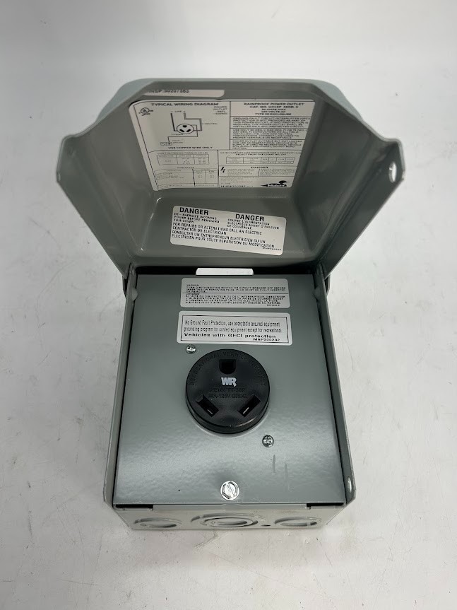 Midwest U013P 30A 120V RV Outdoor Power Outlet – Gray weatherproof Supply