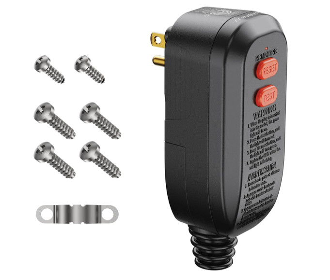 GFCI Replacement Plug Assembly Auto Reset 15 Amp 3 Prongs, 5 Years Warranty, Gro