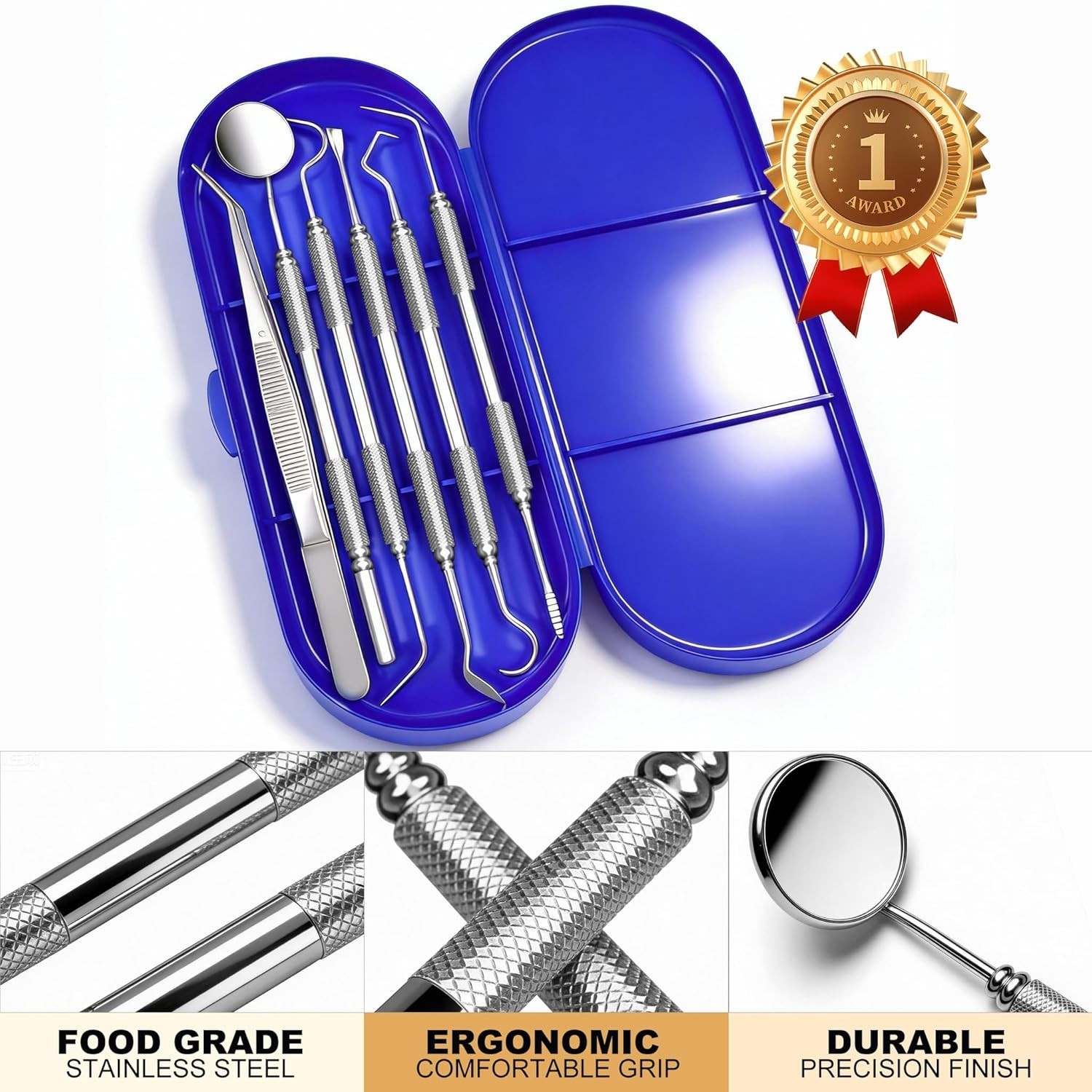 Dental Tools, Plaque Remover Teeth Cleaning Tool﻿s Kit, Stainless Steel Denta…