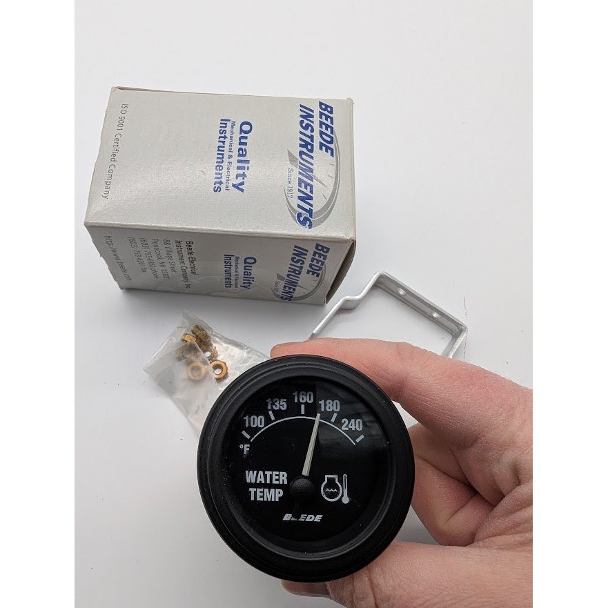 Beede Instruments Water Temp Gauge 100-240 F Black Face 947582 Automotive Marine