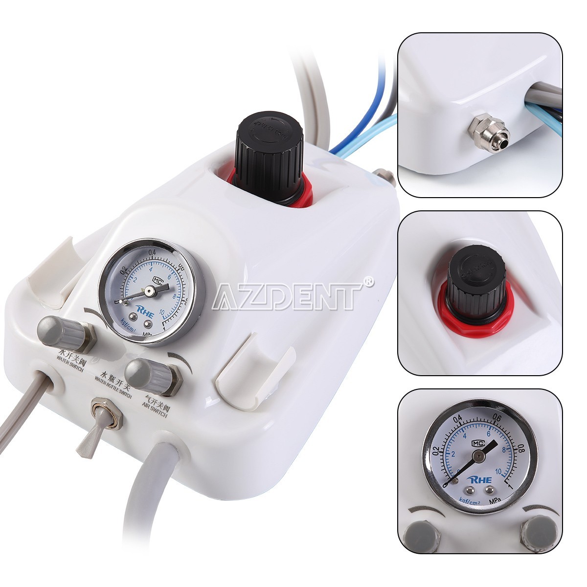Portable Dental Turbine Unit 3 Way Syringe Work with Air Compressor 4Holes