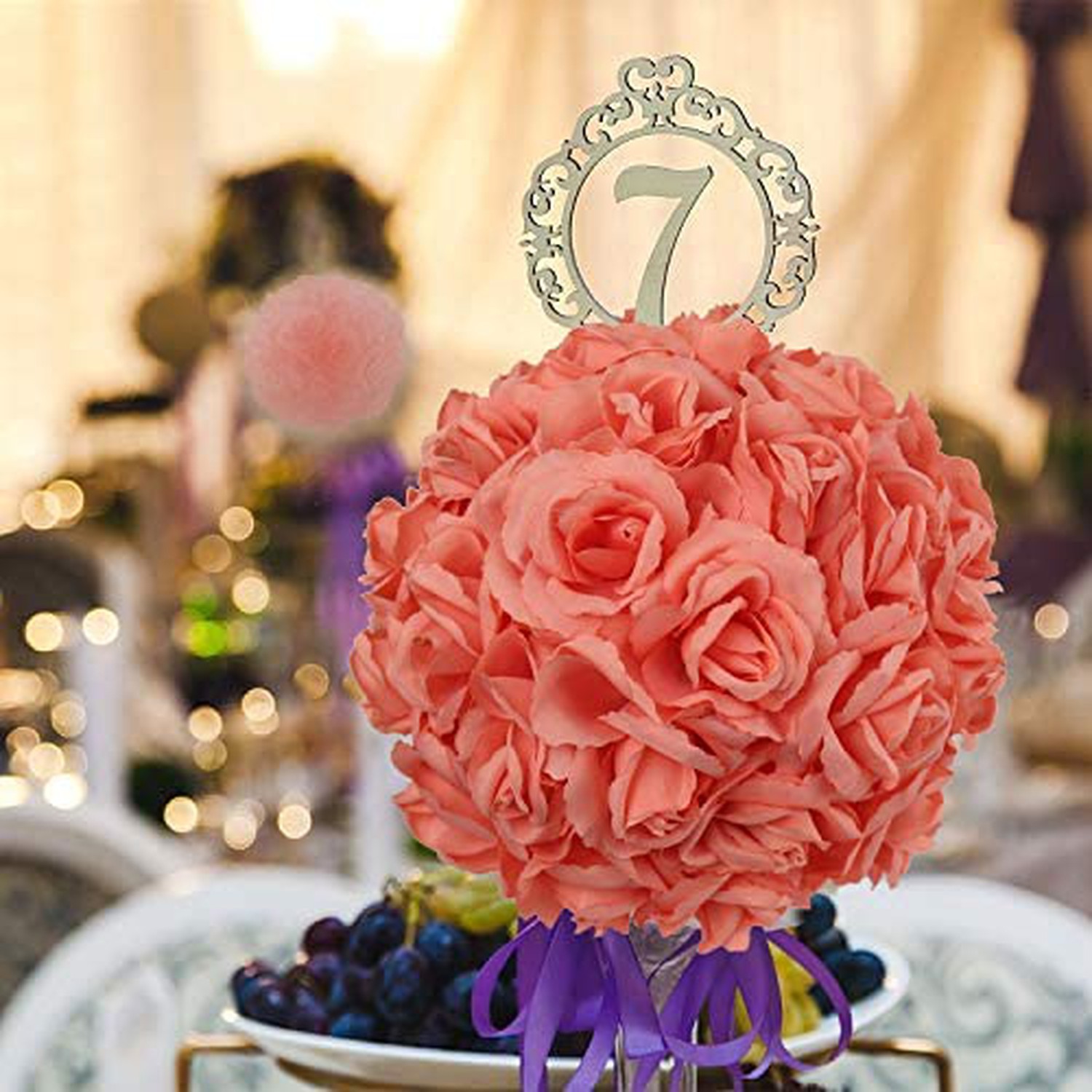 Larksilk 100-Pack Peach Silk Rose Picks � Real Touch Artificial Peach Roses w…