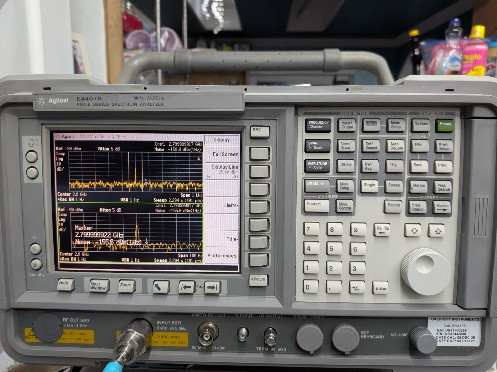 🔥 Agilent HP Keysight E4407B Spectrum Analyzer 26.9 GHz Loaded Opts!Cal+DATA!
