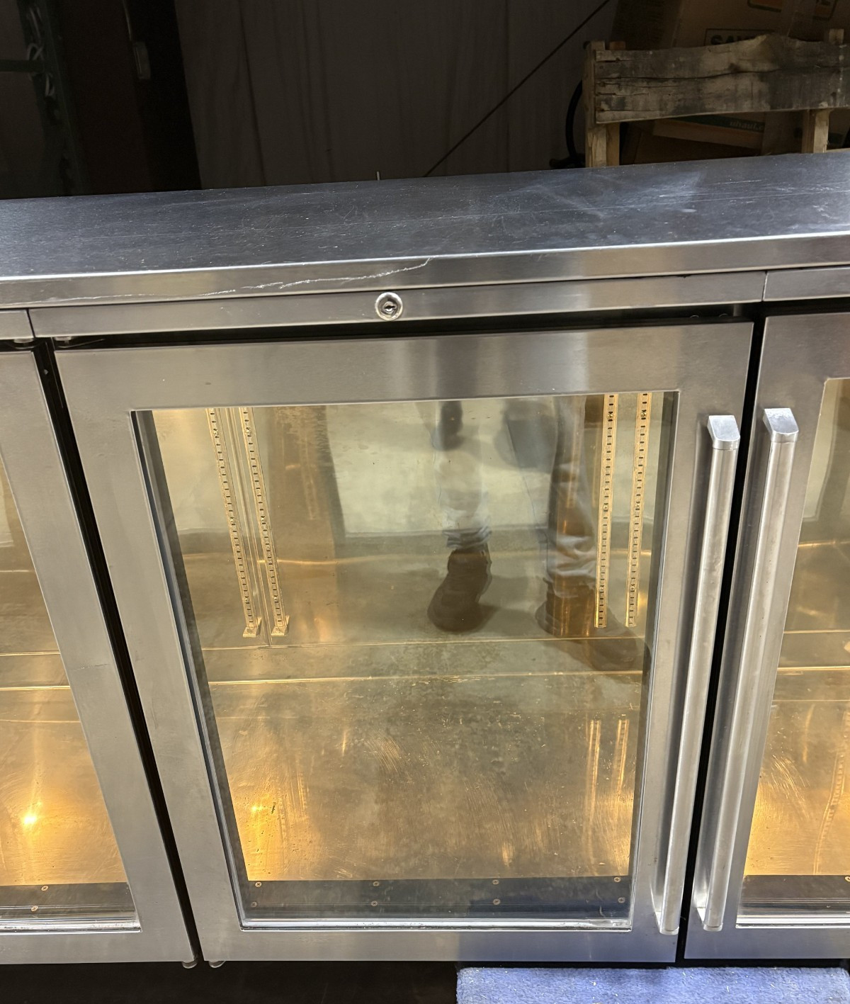 Perlick BBS108 108″ Back-Bar Refrigerator 4 Swinging Glass Doors, Stainless 120V