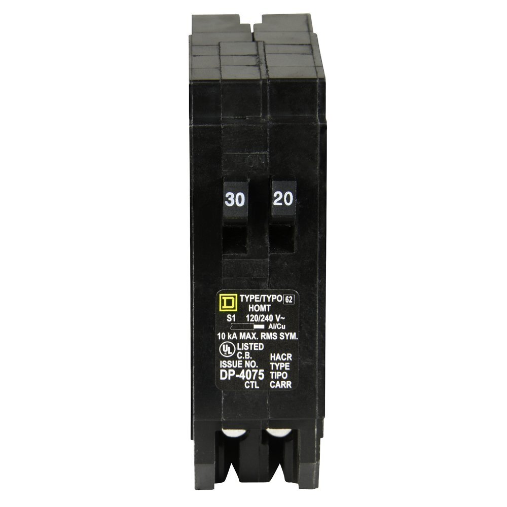 Square D by Schneider Electric HOMT3020CP Homeline 1-30-Amp 1-20-Amp Single-…