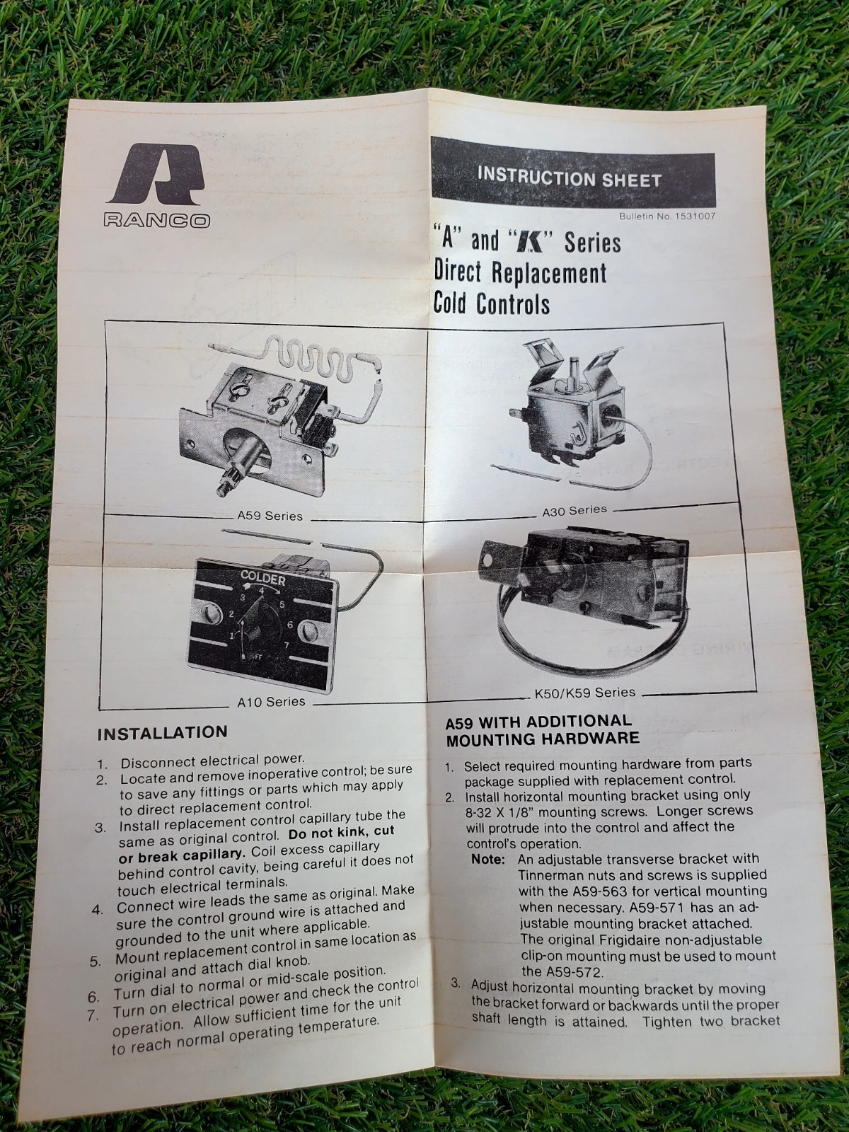 RANCO A30-2209 Refrigeration Control NOS Replaces A10-1501
