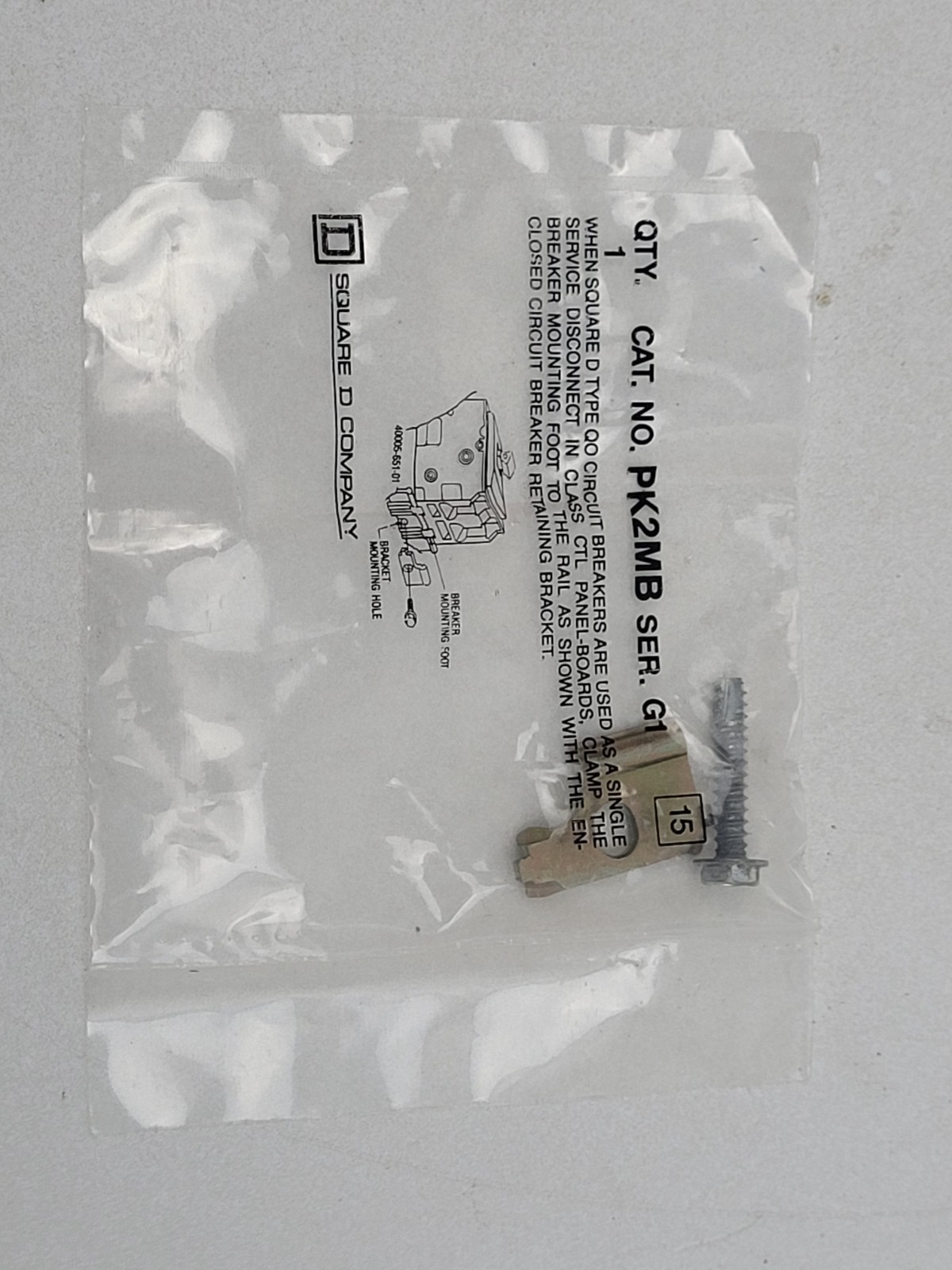 Lot of 10 – PK2MB Square D G1 Ser. Breaker Retaining Kit – Next Day Option – New