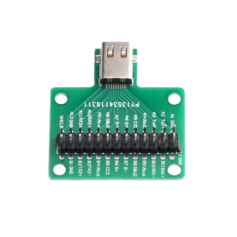 1PCS TYPE-C Test board USB3.124P Female base 40 Mω double-row straight pins #YT