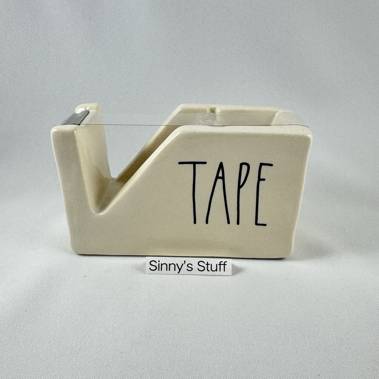 New Rae Dunn Artisan Collection Ivory Ceramic Tape Dispenser