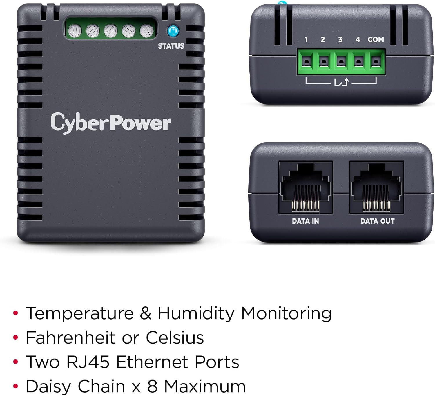 Cyberpower SNEV001 Environmental Sensor, Monitors Temperature & Humidity, 12V RJ