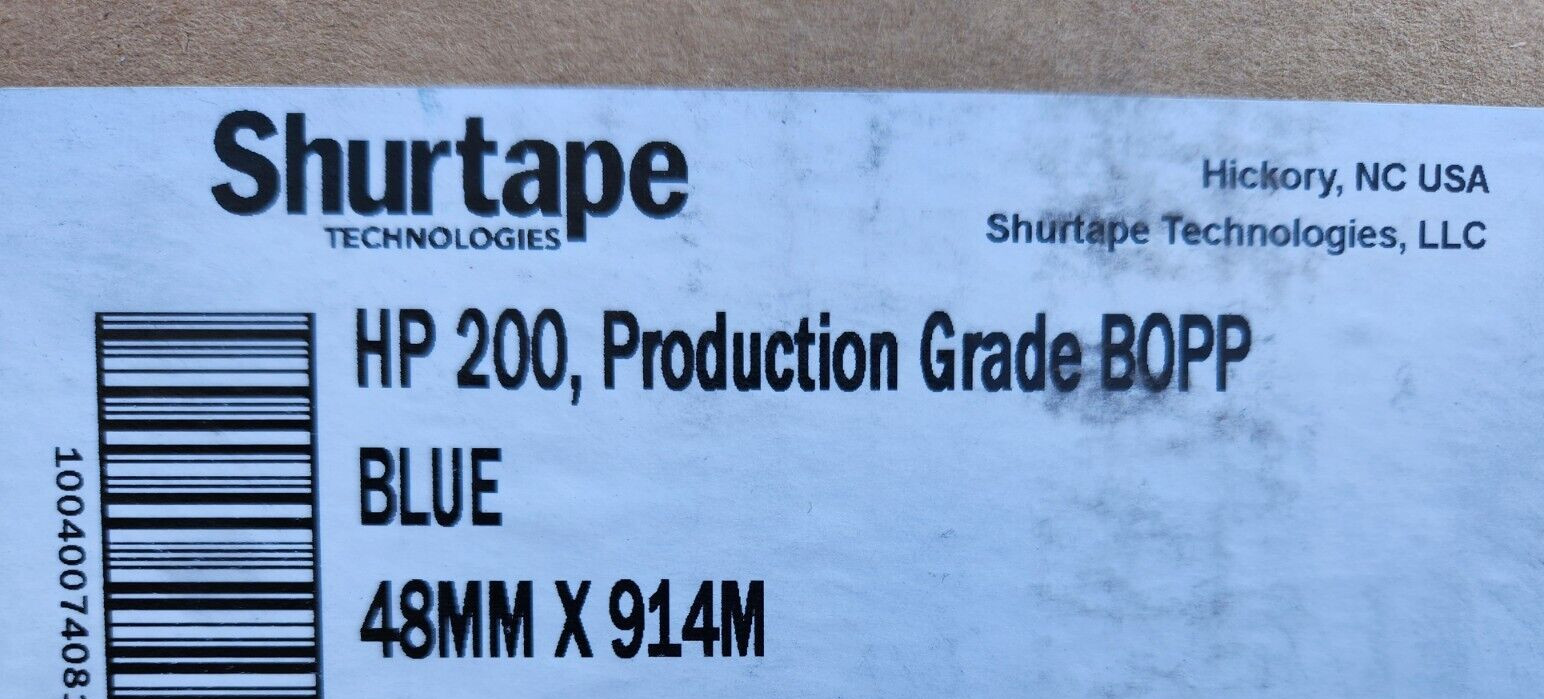 Shurtape 162592 HP 200 BLUE, 48MM X 914M, production grade BOPP
