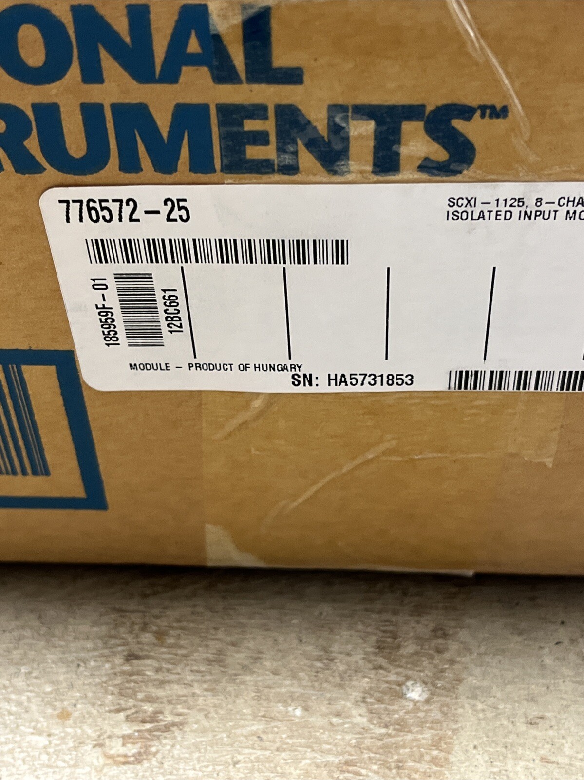 National Instruments NI SCXI-1125 8-Channel Isolated Input Module 776572-25