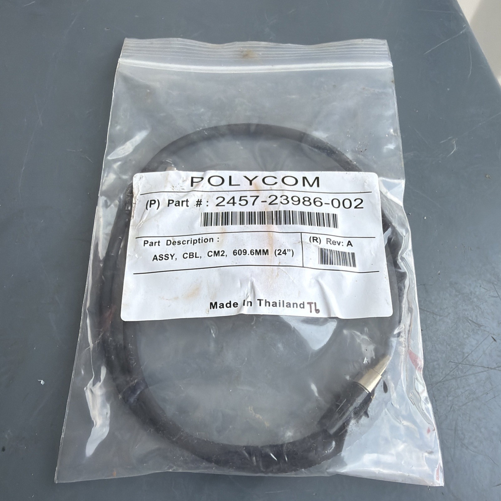 Polycom 2457-23986-002 HDX Ceiling Microphone Array drop cable 24”