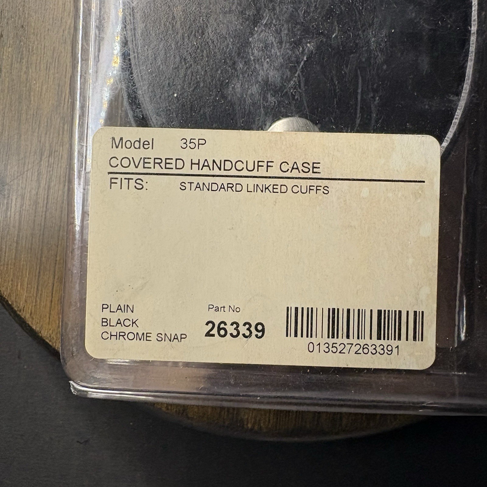 Bianchi Linked Handcuff Case 2.25″ Loop Plain Black Leather #35P Chrome Snap