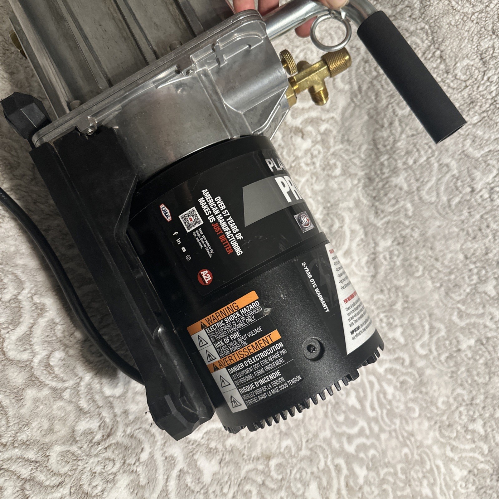 JB Industries DV-240DC Vacuum Pump, 8.4 CFM 1/2 hp DC Motor Platinum Pro DC 8.4