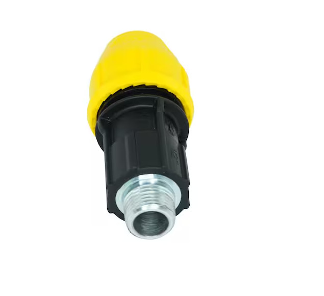 1/2 In. Polyproylene Underground Yellow Poly Gas Pipe Conversion Fitting | (NEW)