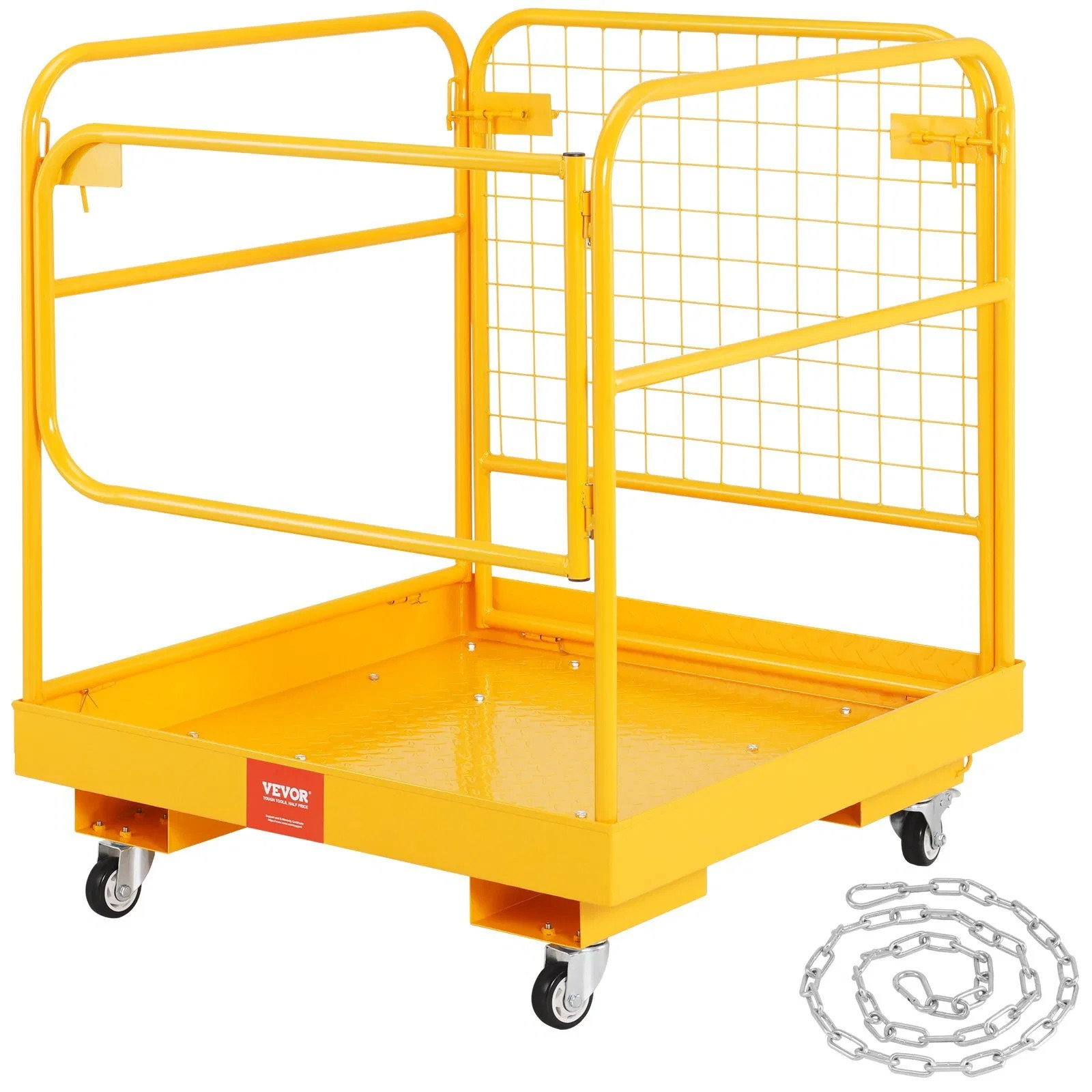 Forklift Safety Cage, 1200 lbs Load Capacity, 36 x 36 inches Folding Forklift Wo