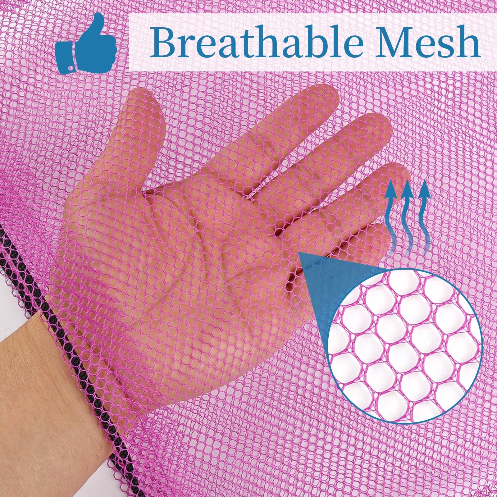 6 Pcs Mesh Bags Drawstring, 14×17 Inch with Lock, Small, Multicolor
