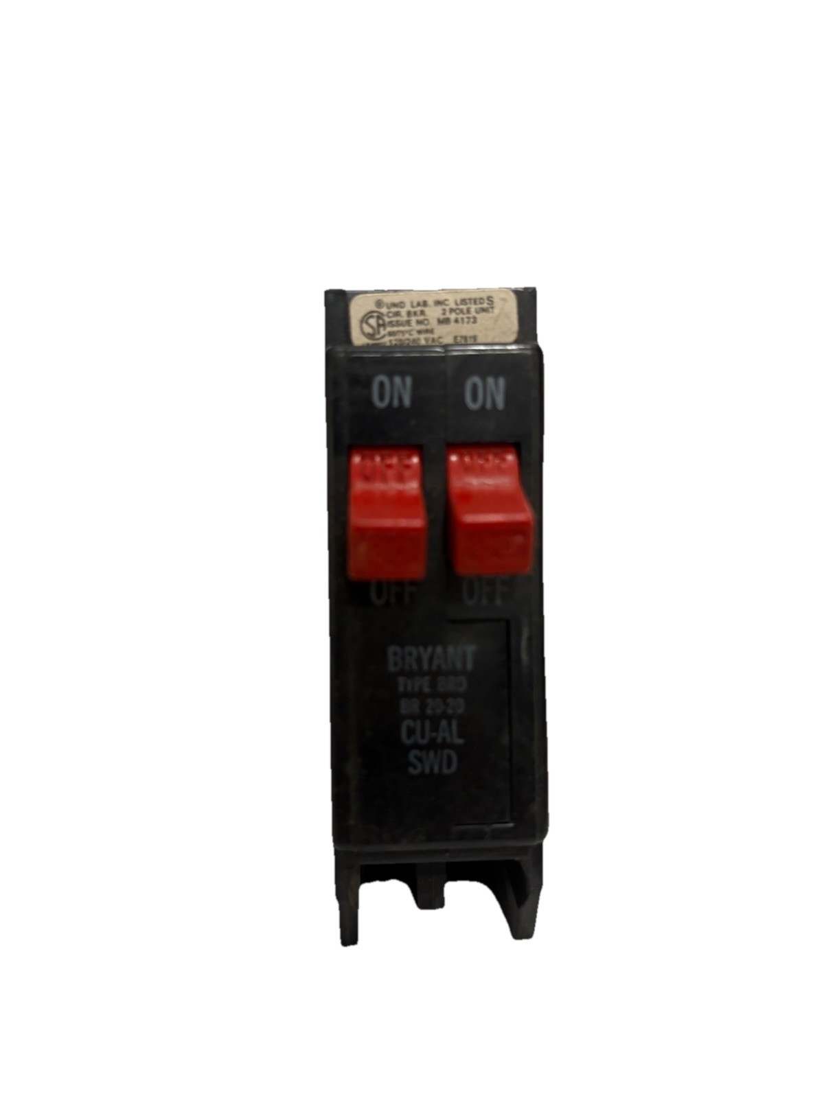 Bryant BR 20-20 BR2020 20 Amp 1 Pole Circuit Breaker Type BRD