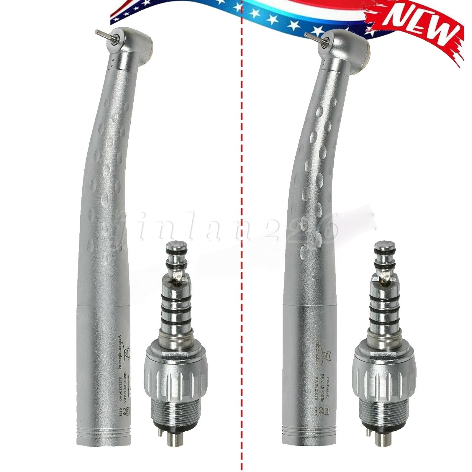 Dental High Speed Fiber Optic LED Turbine Handpiece 6Hole Coupler KaVo Style