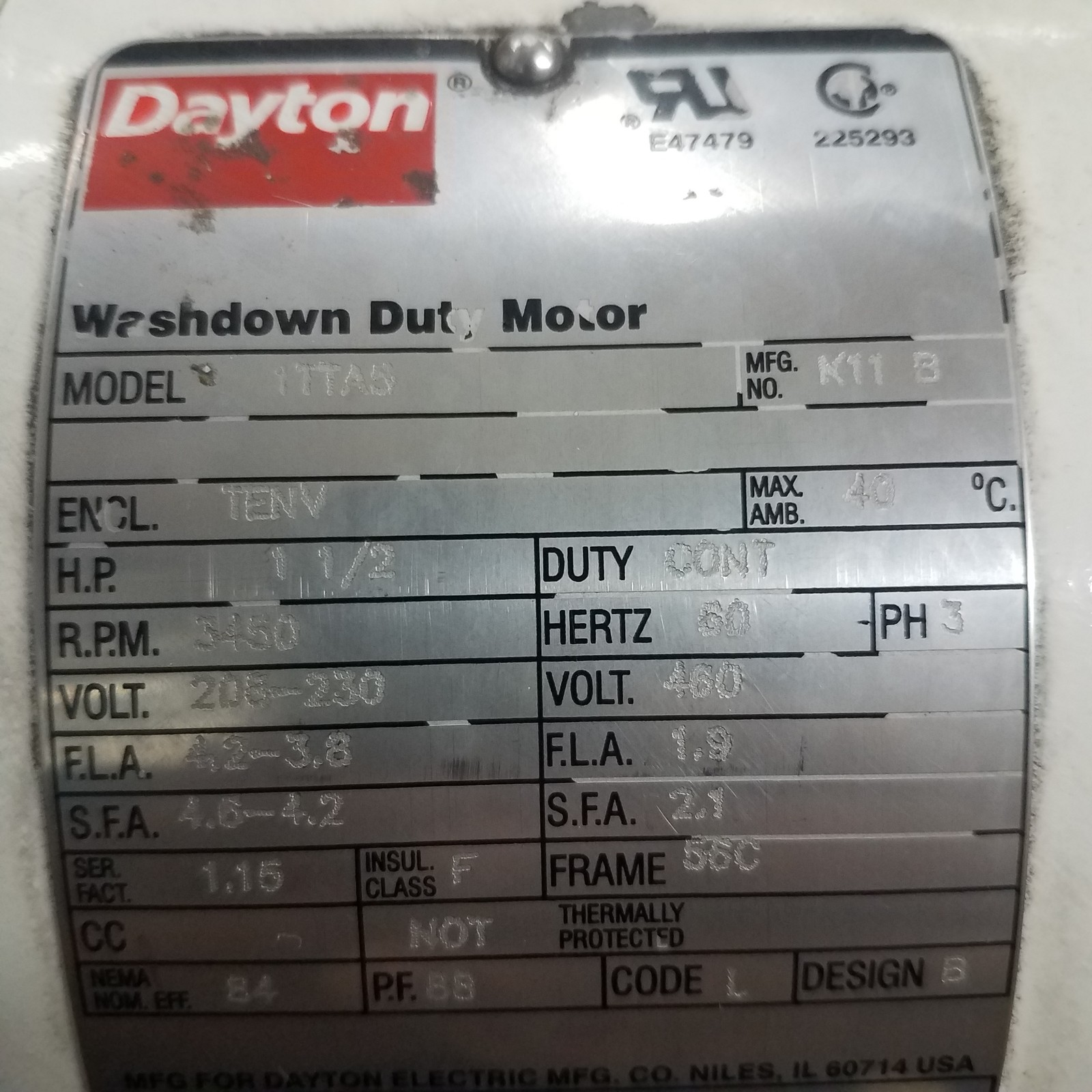 Kinamatic 5CD183SA043B017, 40 HP, 1750/2100 RPM, DC Motor w/1-1/2HP Blower Motor
