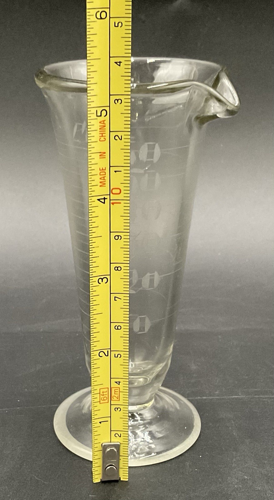 VTG Armstrong Cork Company Laboratory 60cc Etched Glass Beaker Footed 5.25”