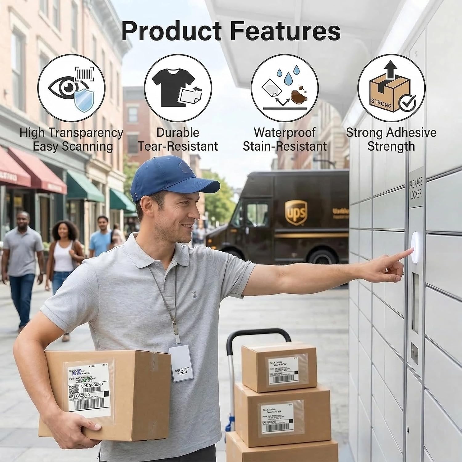 7.5×5.5 inch Clear Adhesive Shipping Labels Pouches 200 Pack for Business