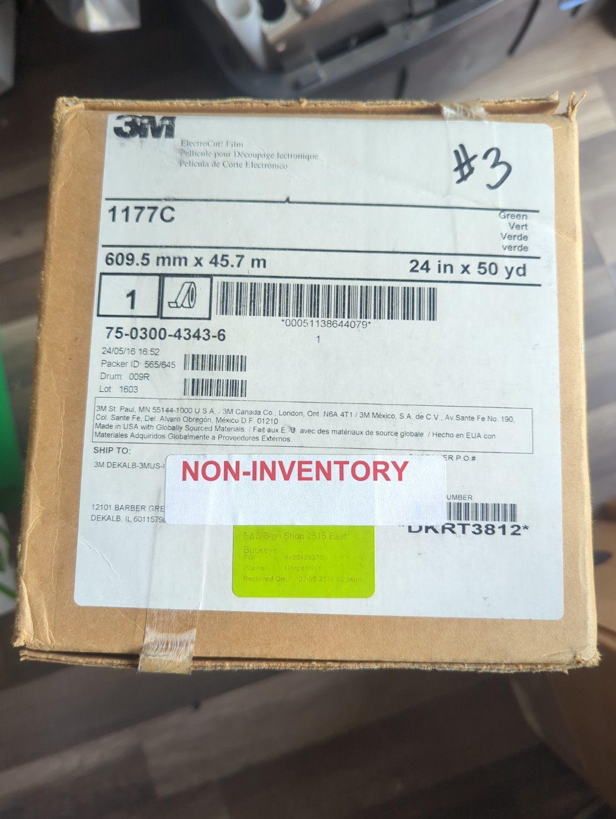 3M ElectroCut Film 1177C Green Vinyl 24 in x 50 yd Roll