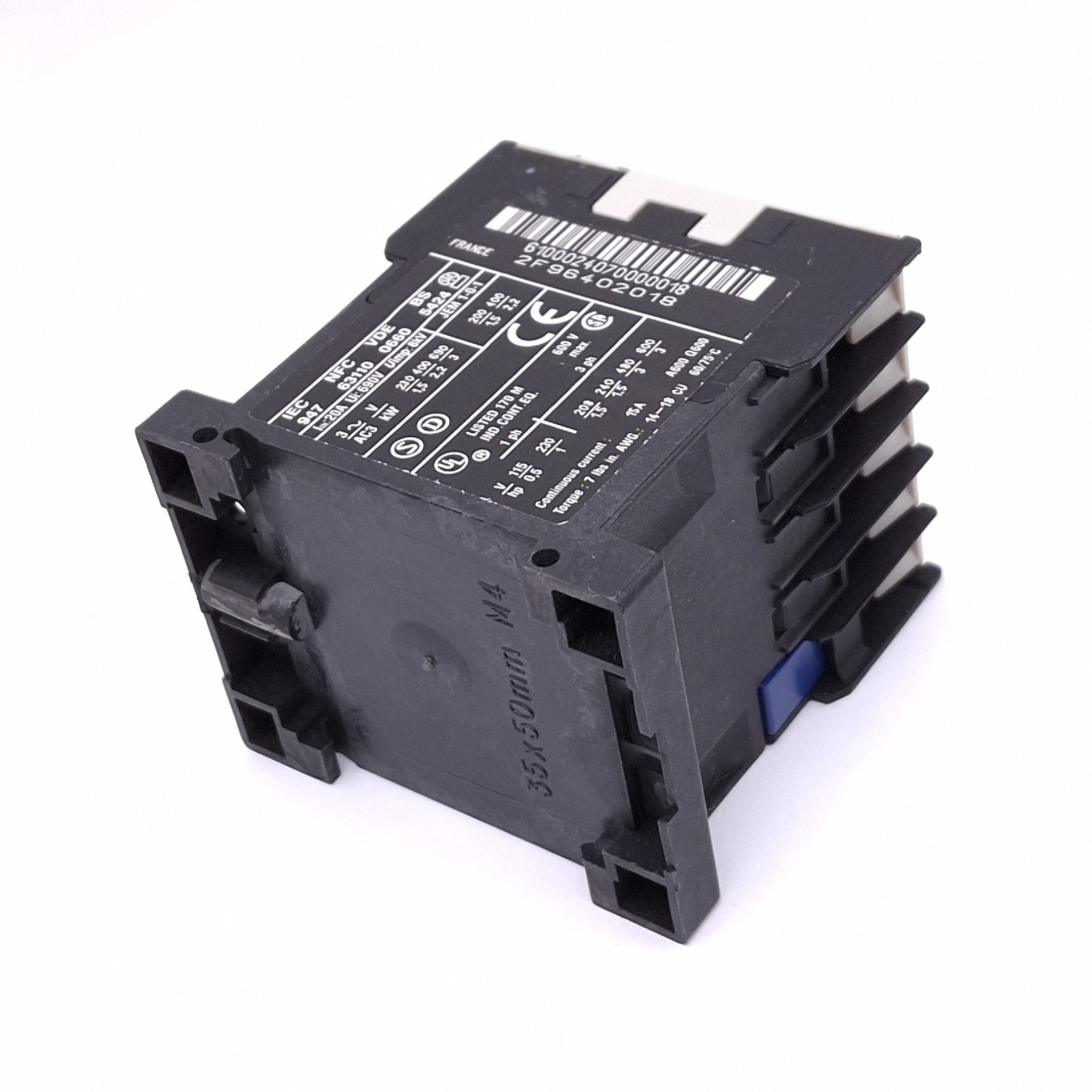 Telemecanique LC1K0610U7 Contactor, 3-Pole NO, 1NO Aux, 15A Max, 240VAC Coil