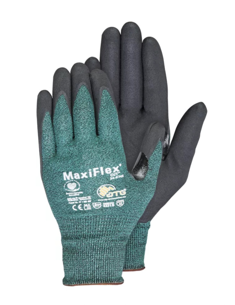 3 PR 34-844 MaxiFlex Nitrile Grip Foam Coated PROTECTIVE WORK GLOVES
