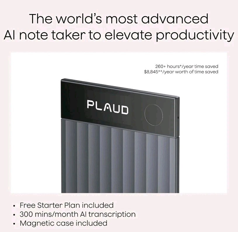 Plaud Note Pro AI Voice Recorder Note Taker PN0300 64GB Black New Sealed