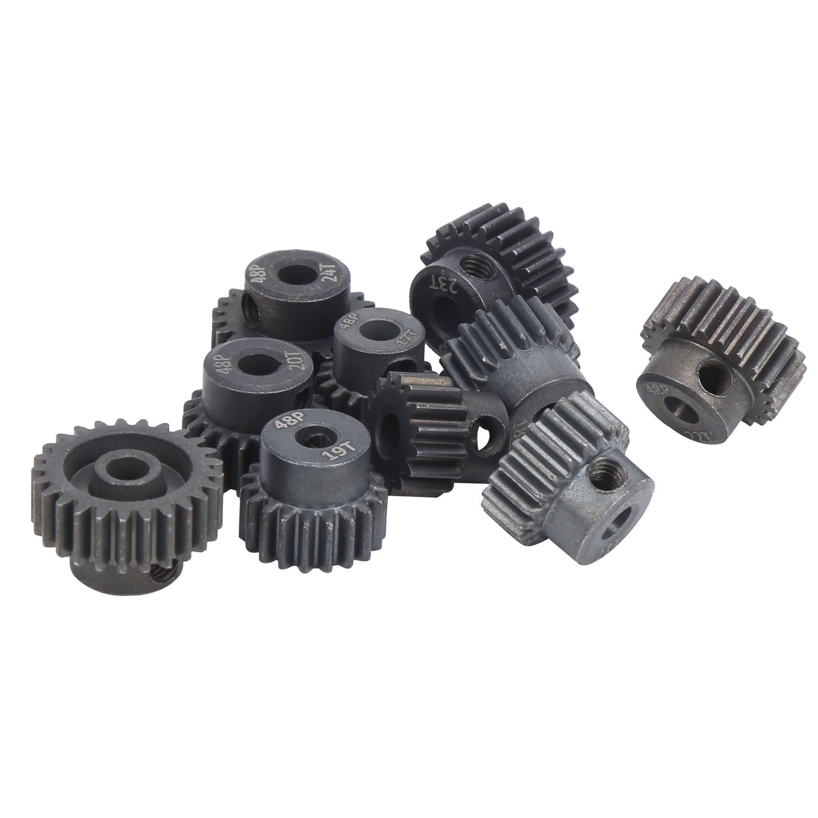 10Pcs/Set 16T‑25T 7075 48P Steel RC Car Motor Gear Pinion For 1/8 1/10 Brushless