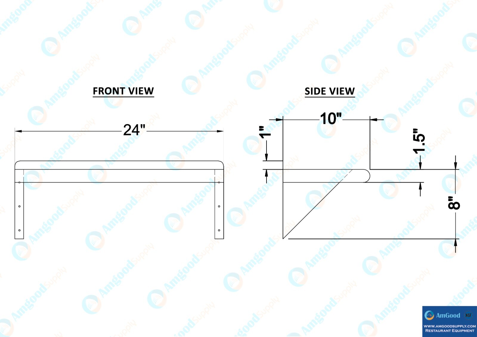 10 in. x 24 in. Stainless Steel Wall Shelf