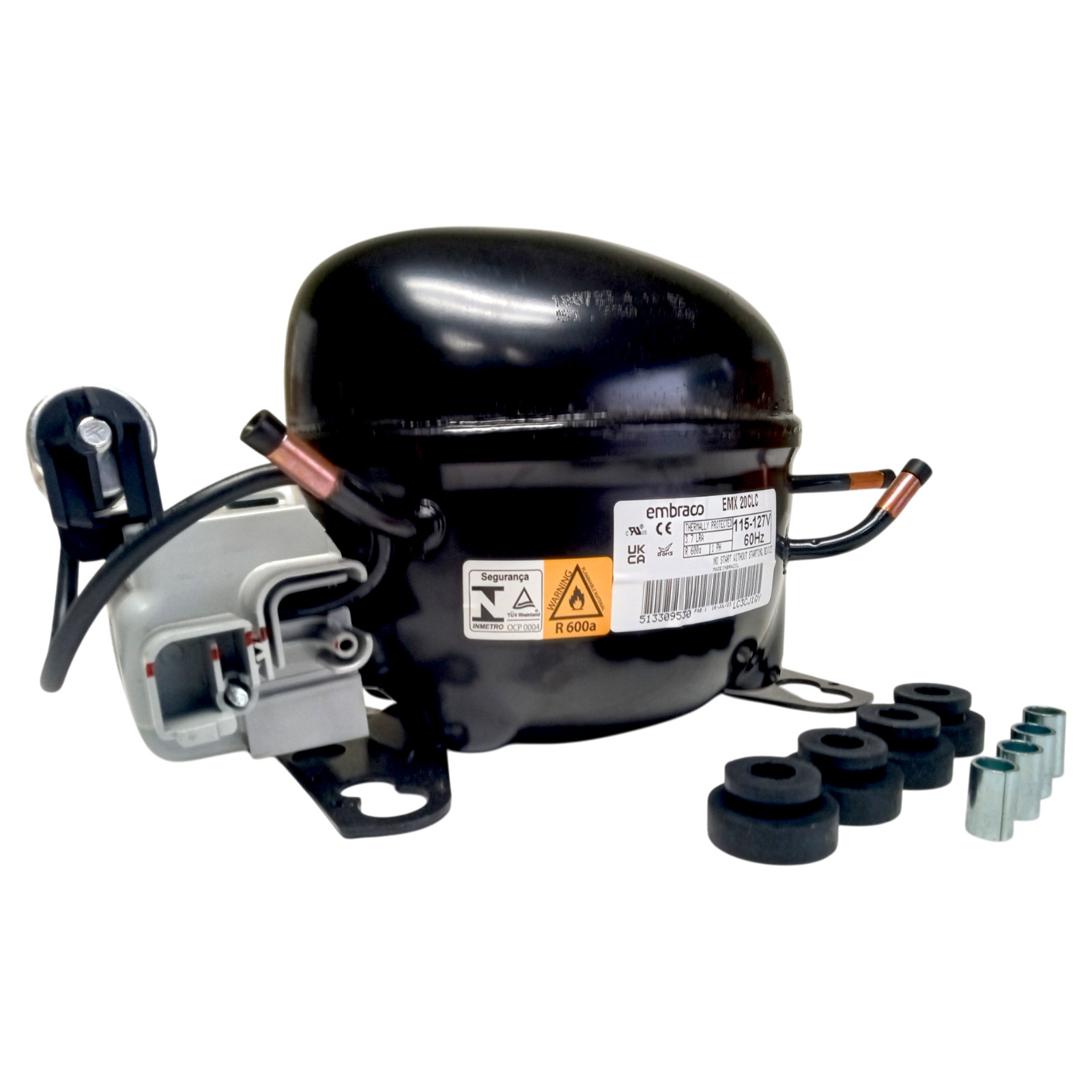 Embraco EMX20CLC Compressor 1/12HP 262 Btu/h R-600a 115V