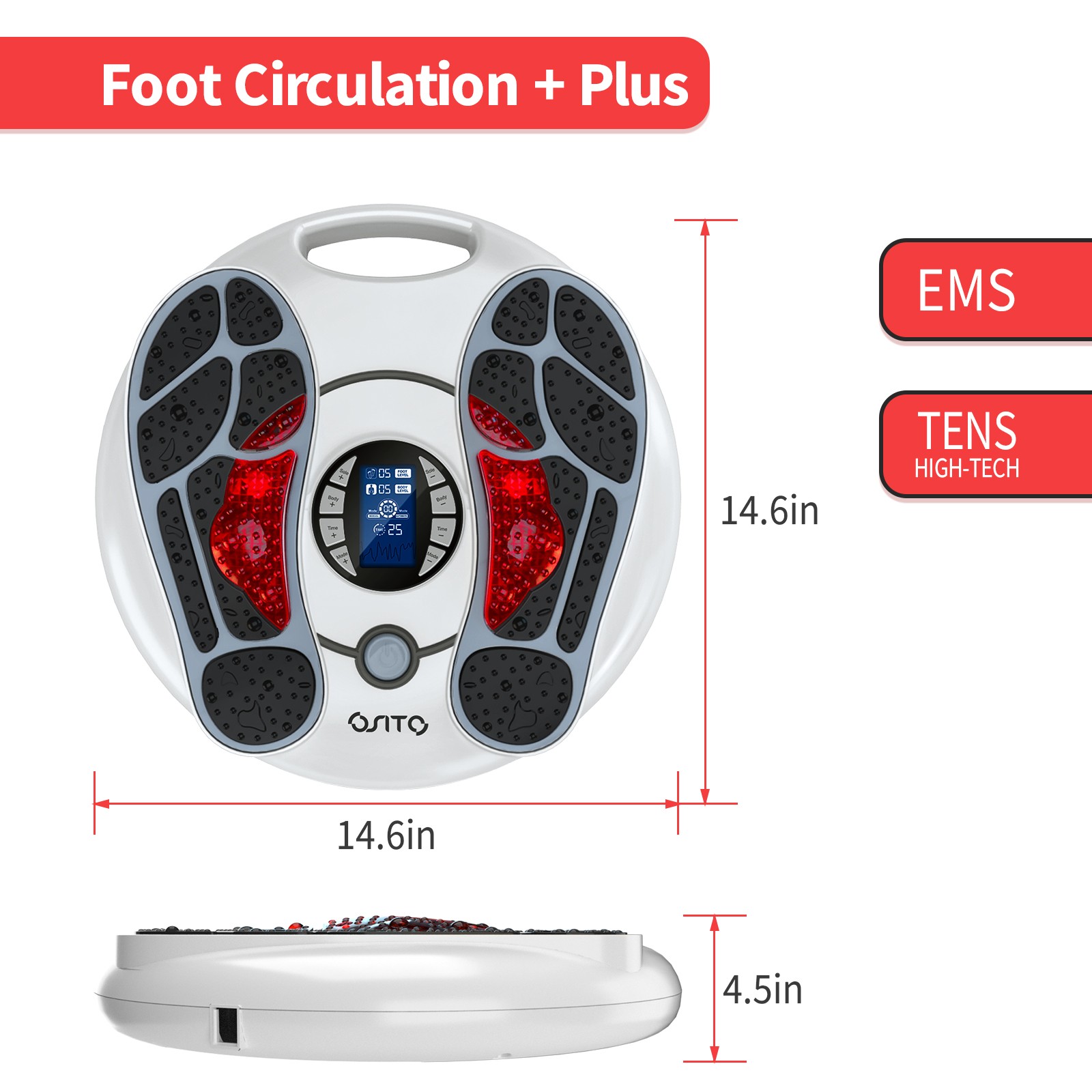 OSITO EMS TENS Foot Stimulator Circulation Massager for Neuropathy, Leg Booster