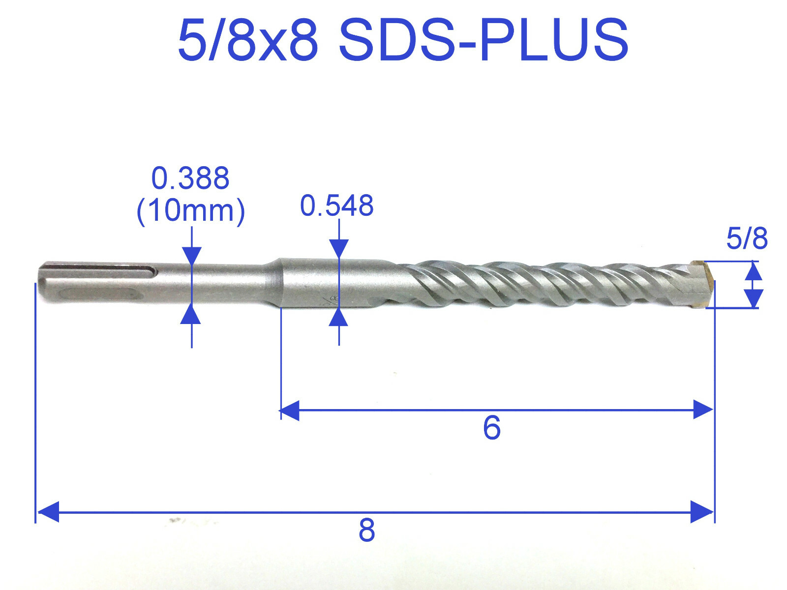 1 pc SDS Plus 5/8″x8″ or 5/8″x6″x8″ Concrete Masonry Hammer Drill Bit sct-888
