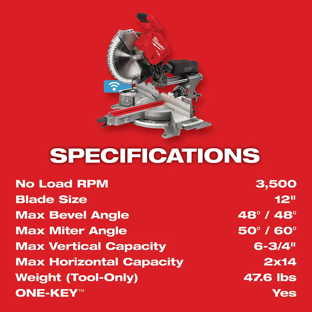 Milwaukee 2739-21HD M18 FUEL 18V 12″ Dual Bevel Sliding Compound Miter Saw Kit