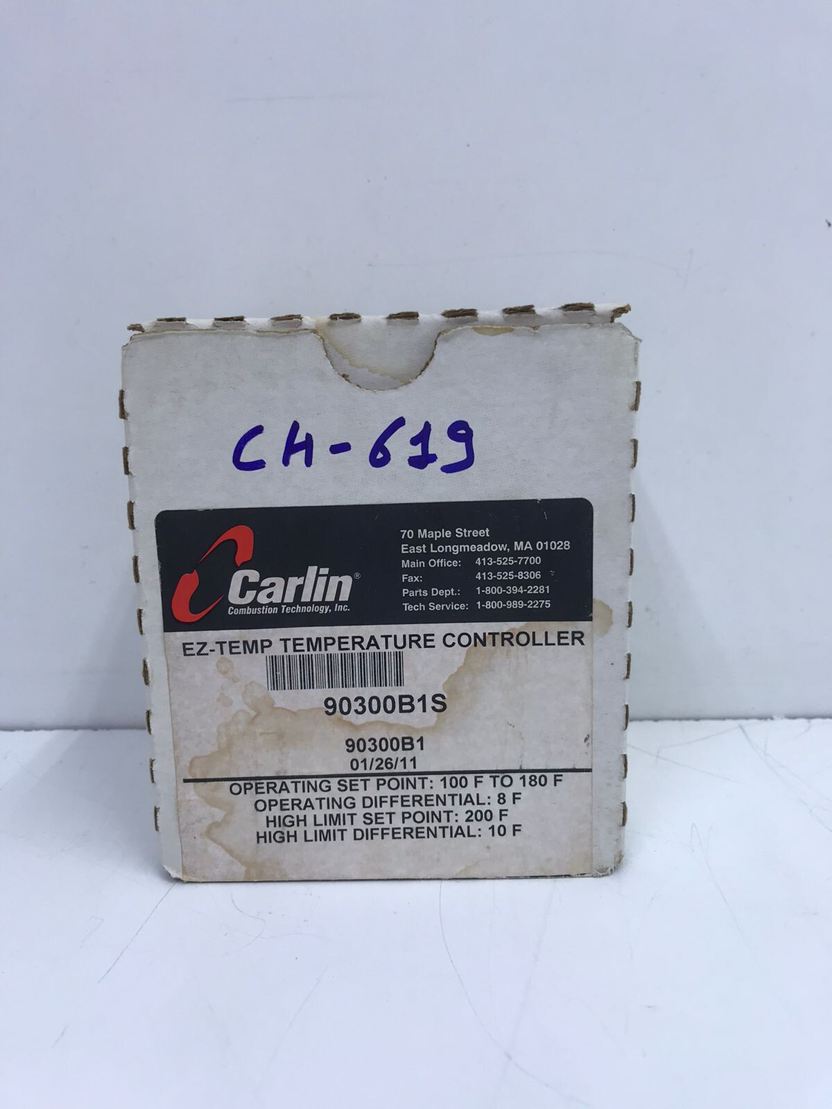 Lot Of 3 Nos X Carlin 90300B1S EZ-Temp Dual Limit Temperature Control, CH#619