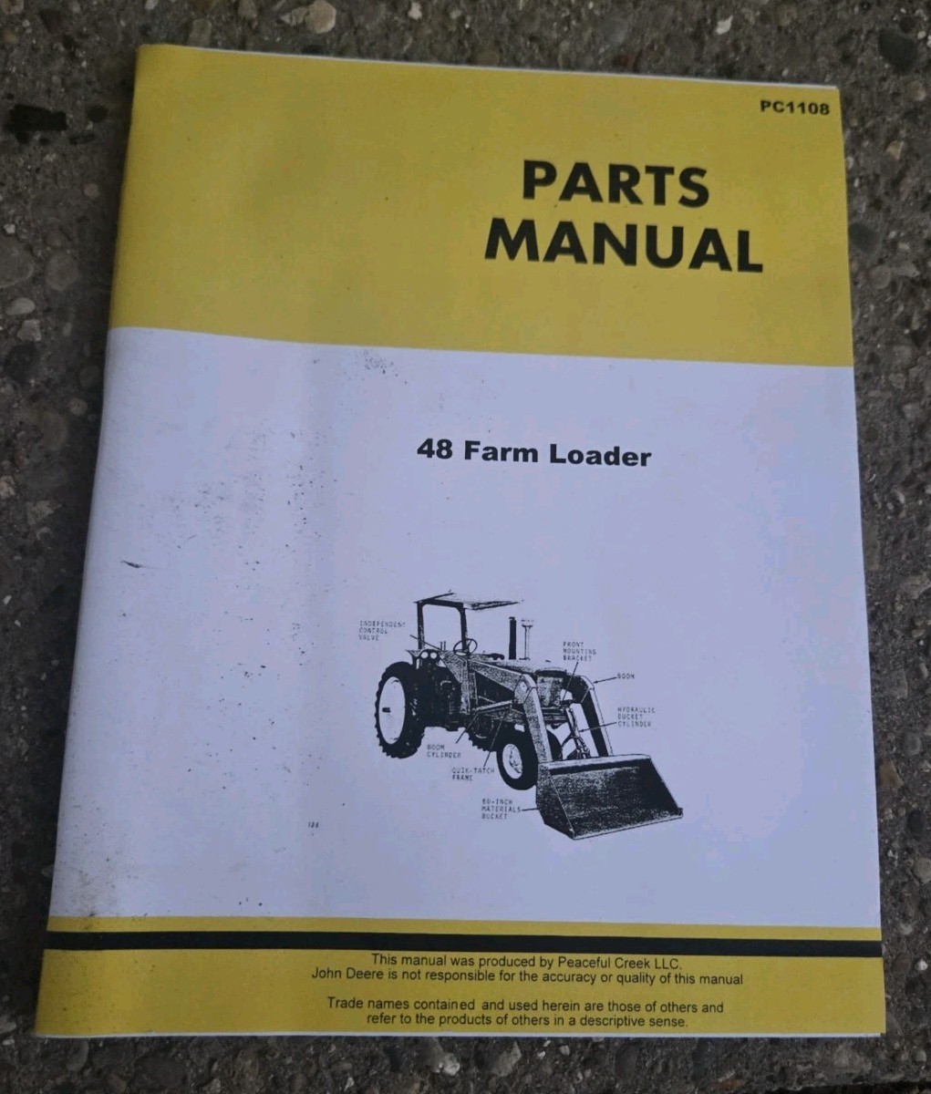 Peaceful Creek Service Operators & Parts Manual John Deere 48 Farm Loader