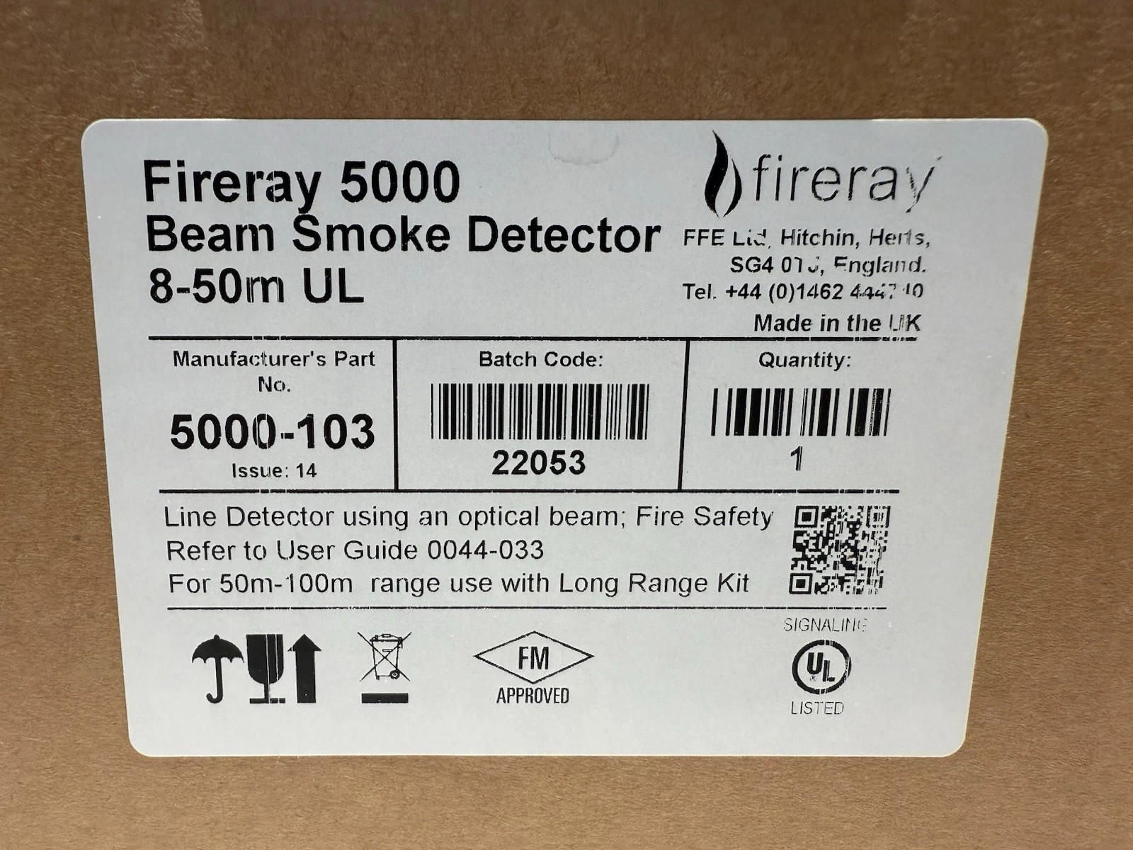 Fireray 5000 5000-103 Reflective Auto Align Beam Smoke Detector NEW IN BOX)