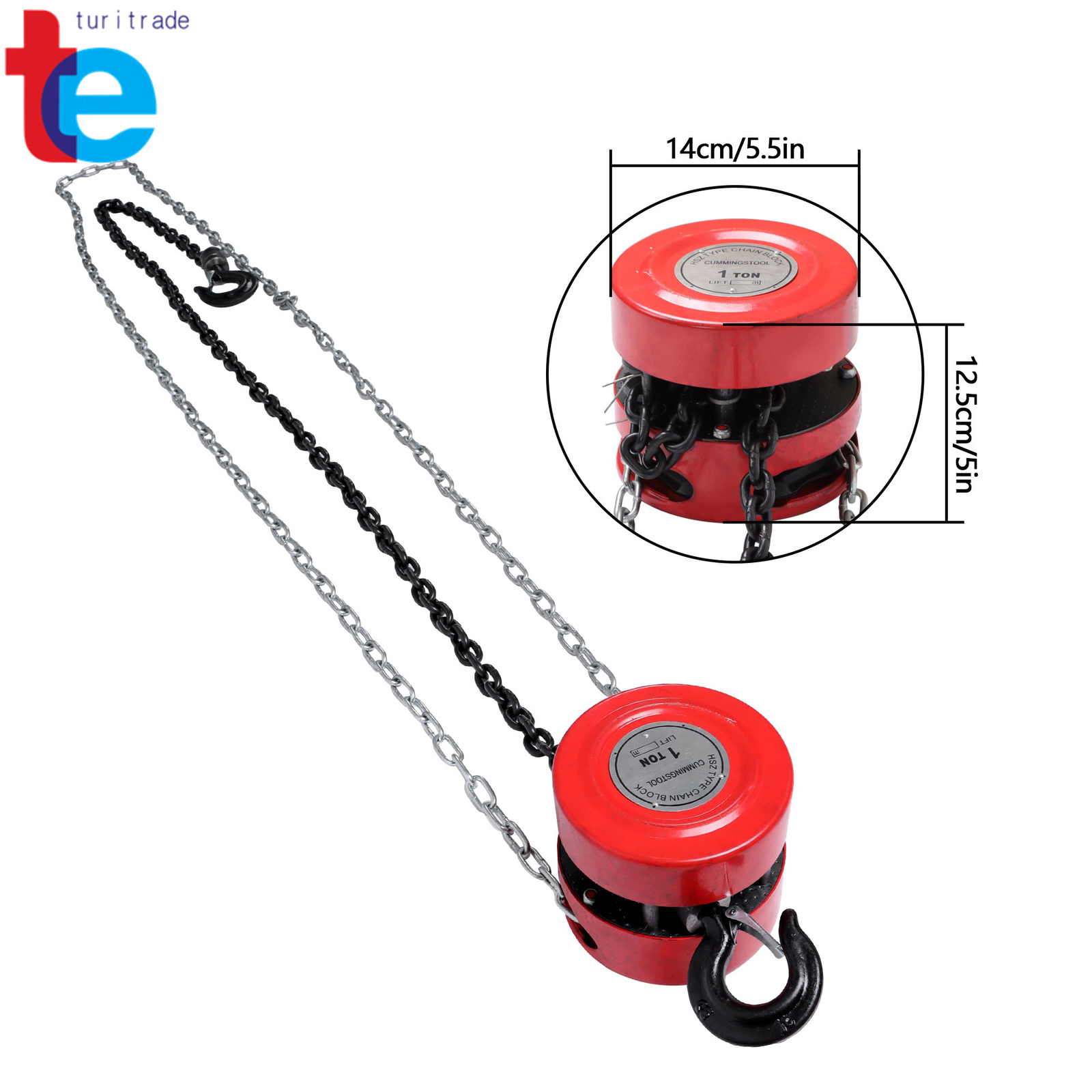 1 Ton Heavy Duty Chain Hoist 2200LBS Lift Hoist Puller Block Hand Tool Winch NEW