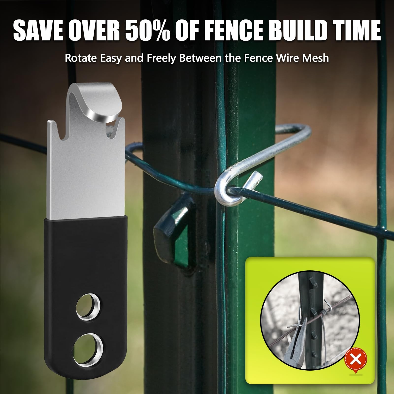 Heavy Duty Fence Wire Twister for T Post Clips – Stainless Steel T Post Winde…