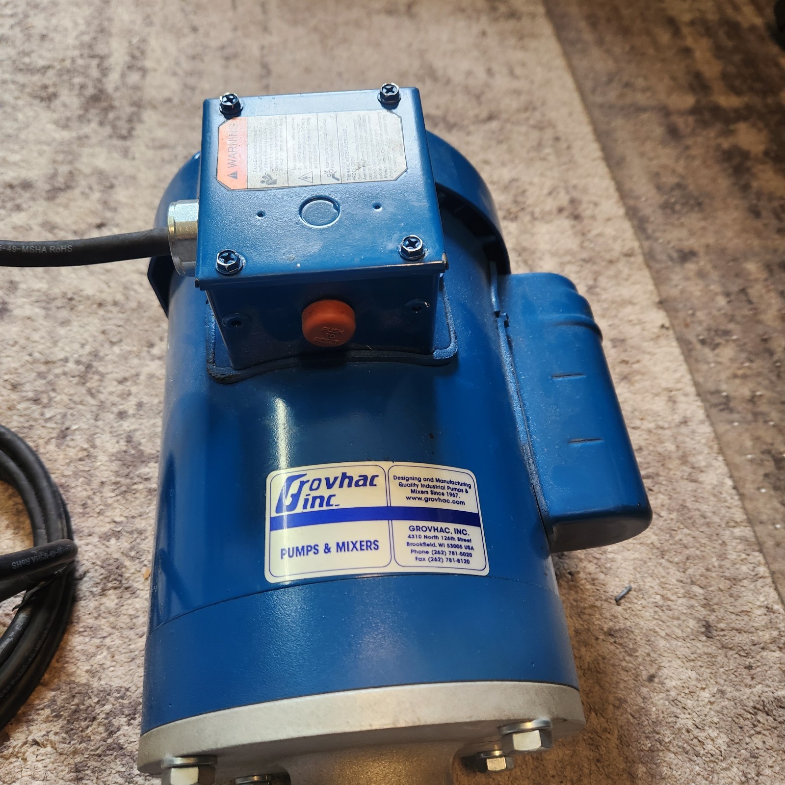 Grovhac 1HP Electric 55 Gallon Drum Mixer Agitator C-Clamp Mount Leeson Portable