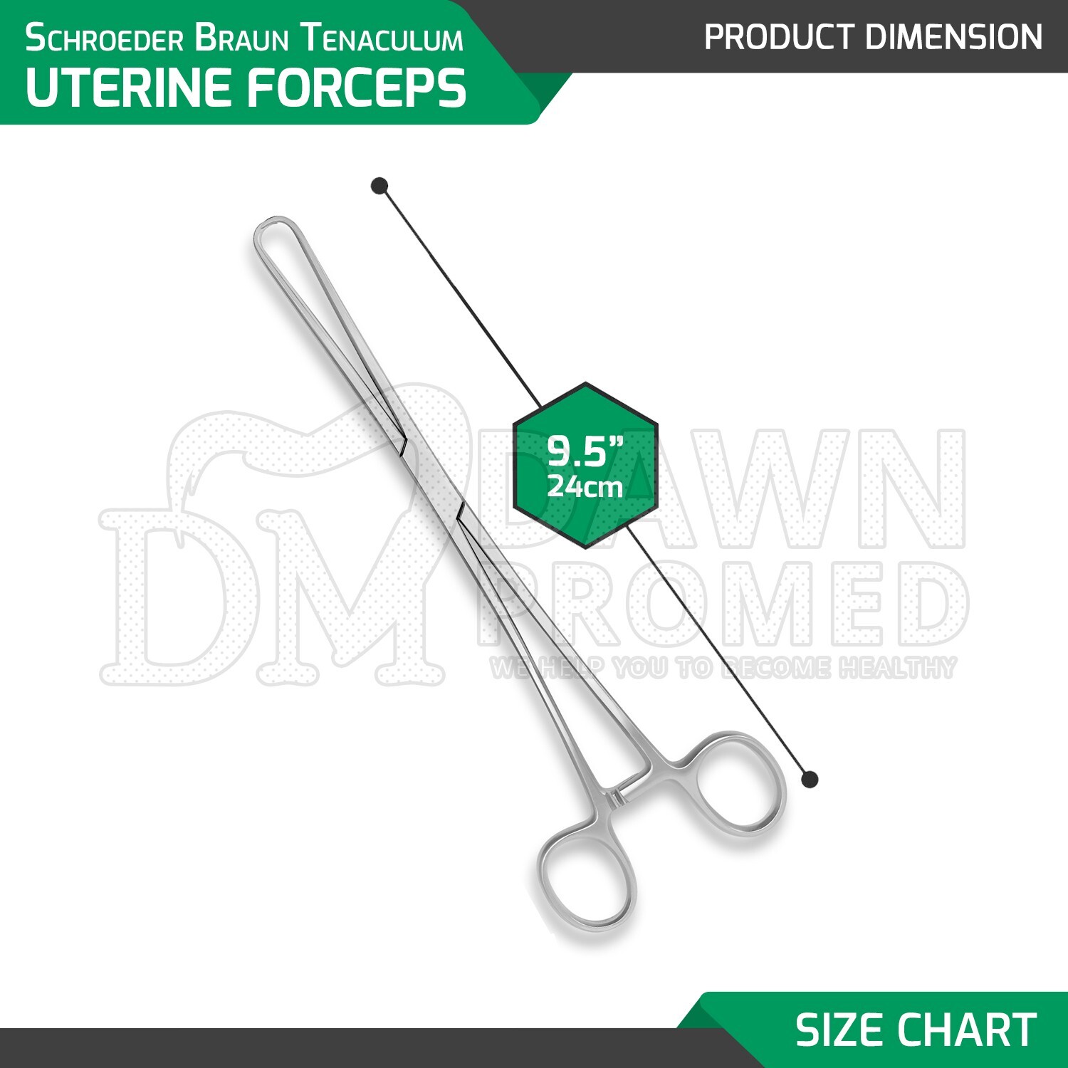 Schroeder Braun Tenaculum Uterine Forceps 3 Pcs 9.5″ OB/GYN Inst German Grade