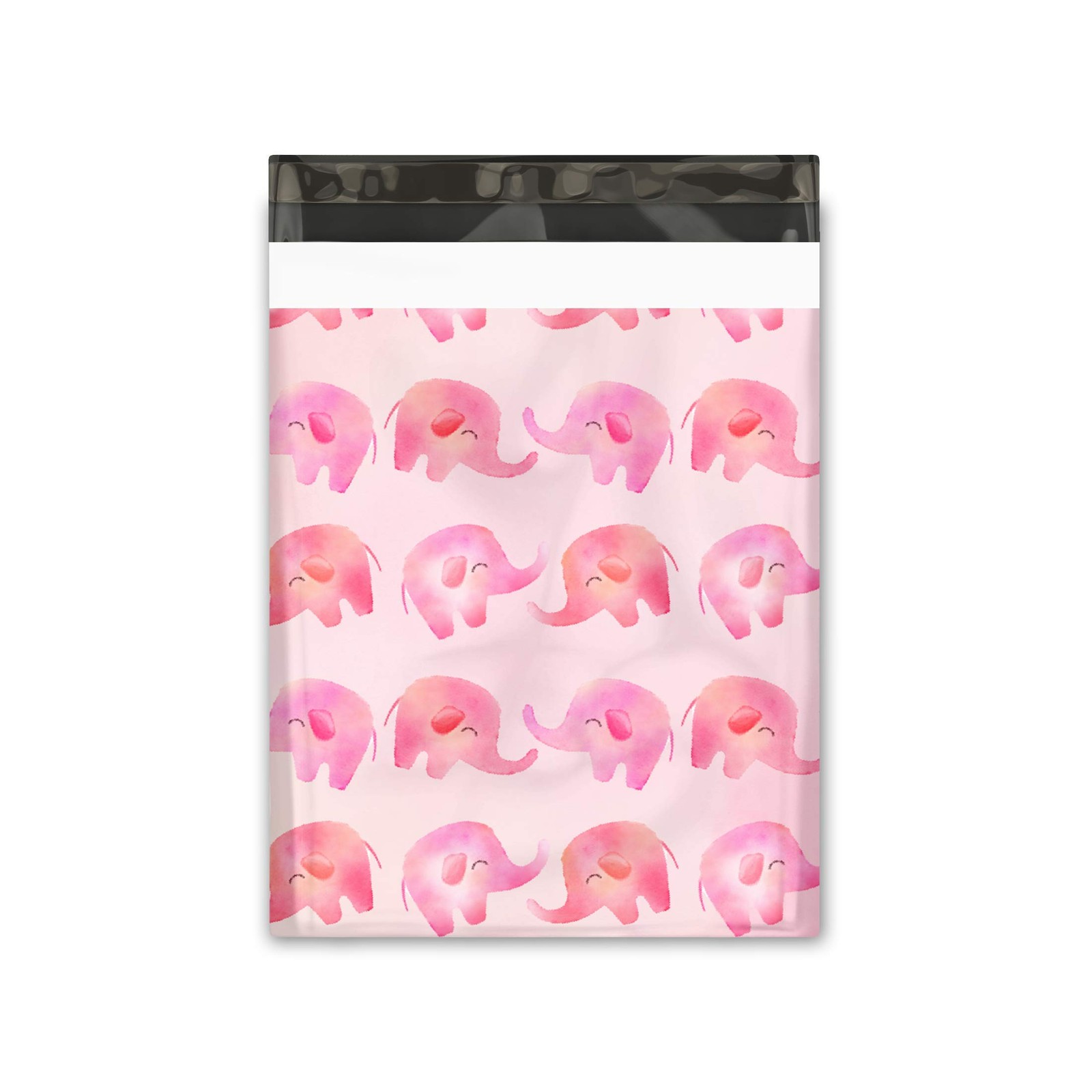 100 PCS 10×13 Inch Pink Elephants Designer Poly Mailer Shipping Bag
