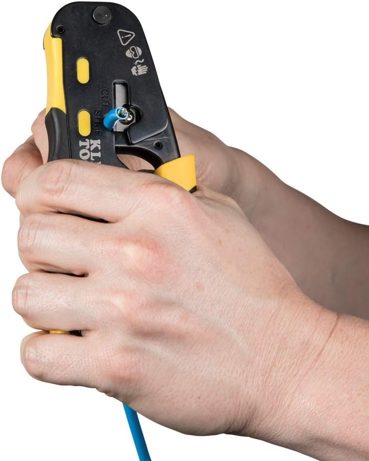 Data Cable Crimper Wire Stripper Cutter for RJ11 RJ12 RJ45 Pass-Thru Connectors