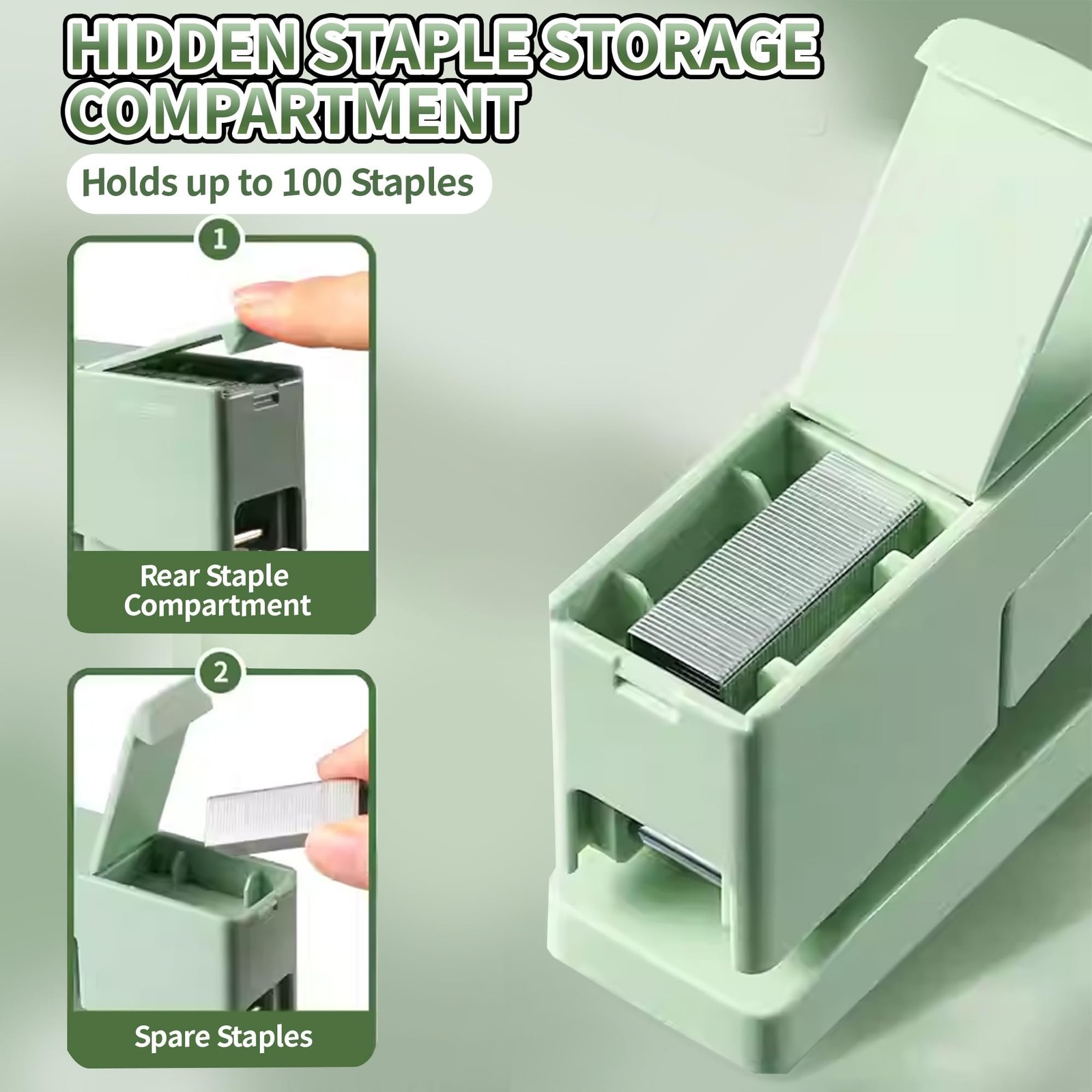 Swing-Arm Desktop Stapler, 360° Rotating Base, 25-Sheet Capacity, Fits 24/6