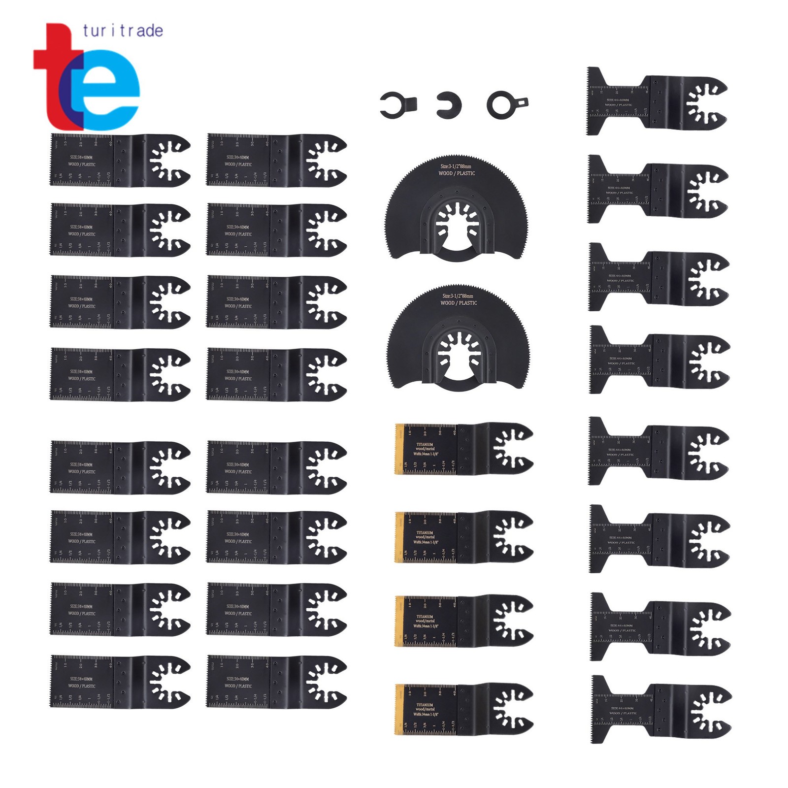 30-Piece Titanium Oscillating Tool Blades Japanese Tooth Multi Tool Blades